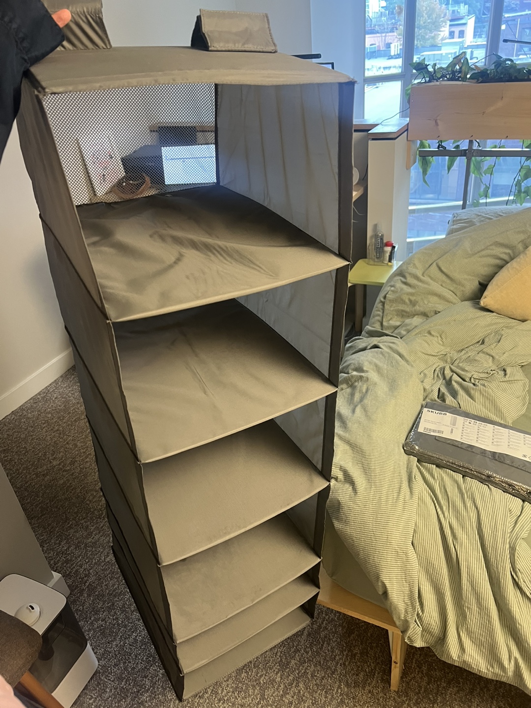 IKEA SKUBB Storage with 6 compartments, dark grey, 35x45x125 cm