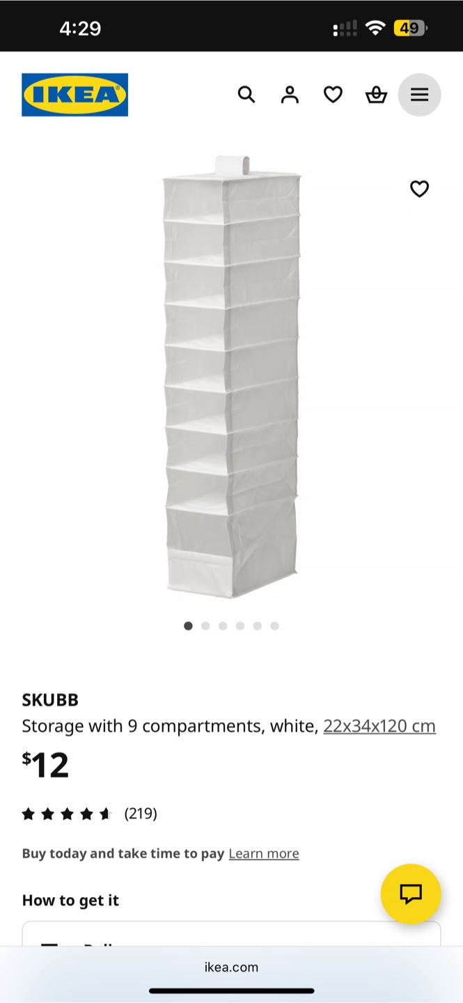 IKEA Skubb Hanging Storage with 9 Compartments
