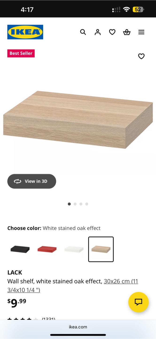 IKEA Lack Wall Shelf - White Stained Oak Effect