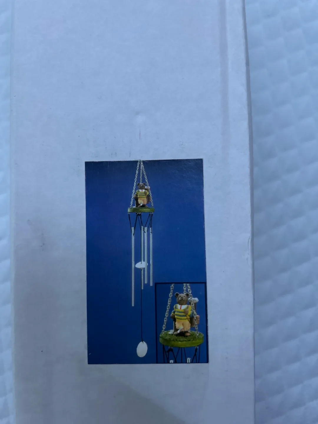 New Ganz Cottage Collectibles Bear Golfer Wind Chime thumbnail