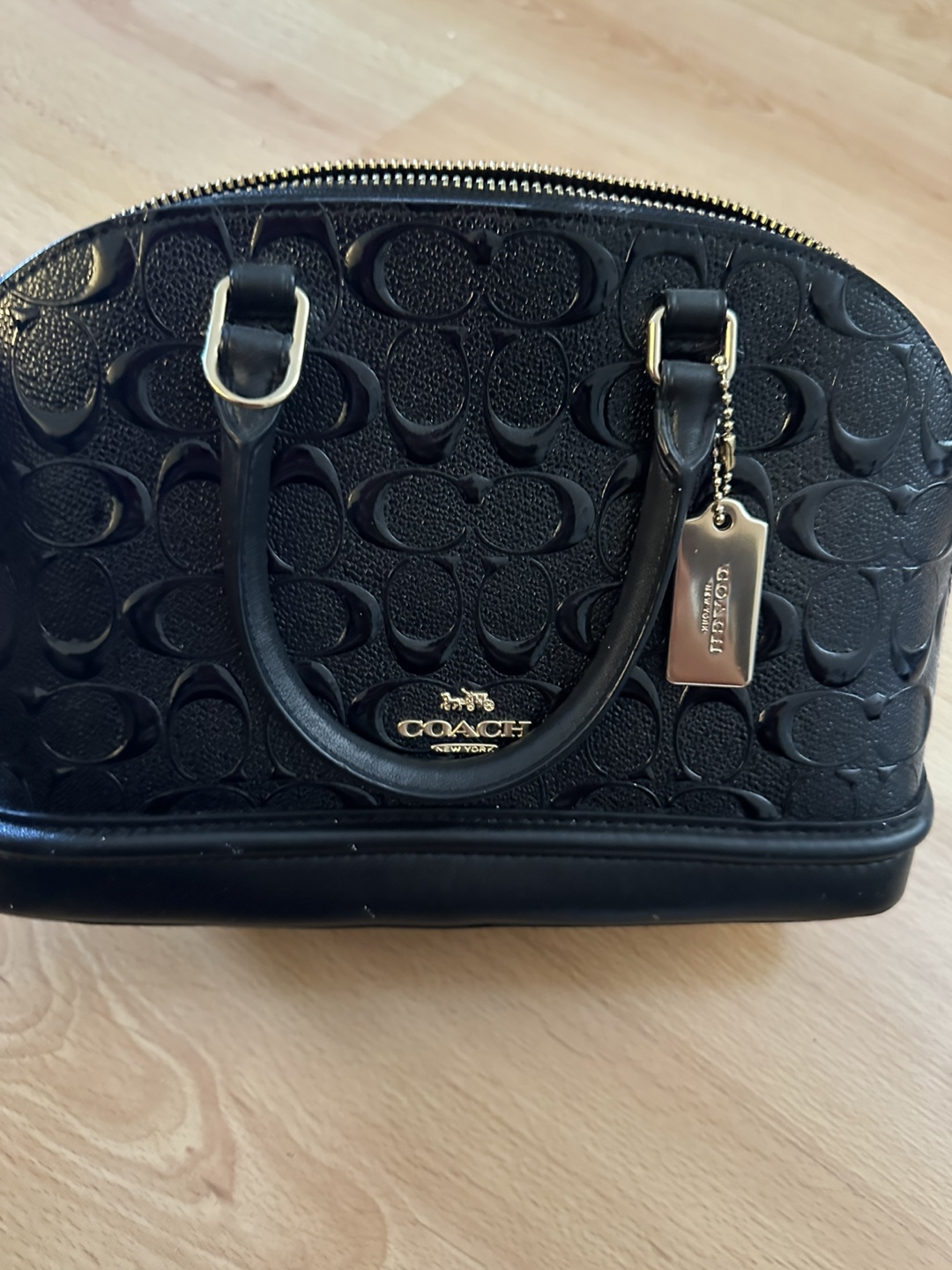 Coach Black Embossed Dome Satchel
