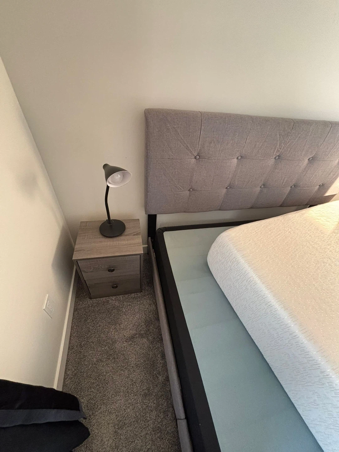 Bed frame with headboard and nightstand and mattress - photo 4
