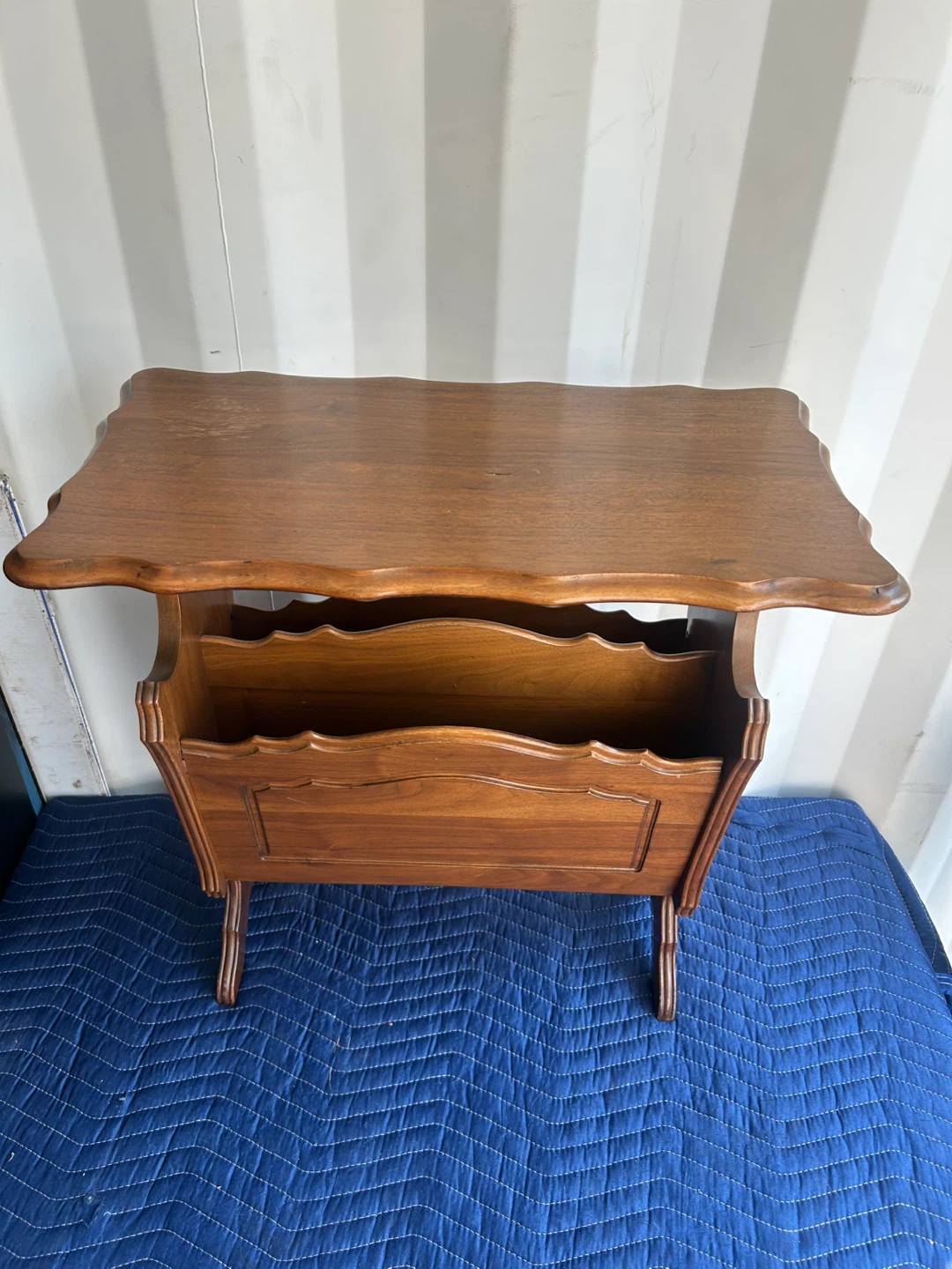 Vintage Wood Magazine Rack End Table - photo 2