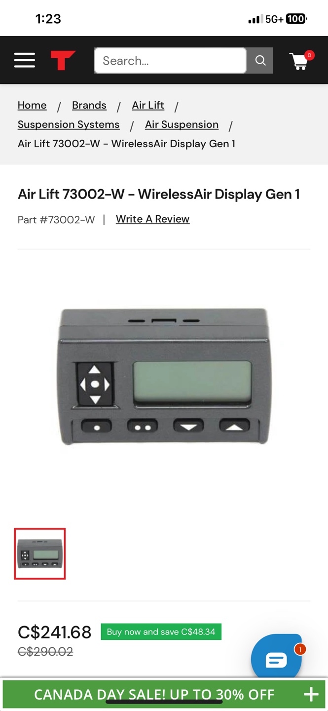 Air Lift 73002-W WirelessAir Display Gen 1