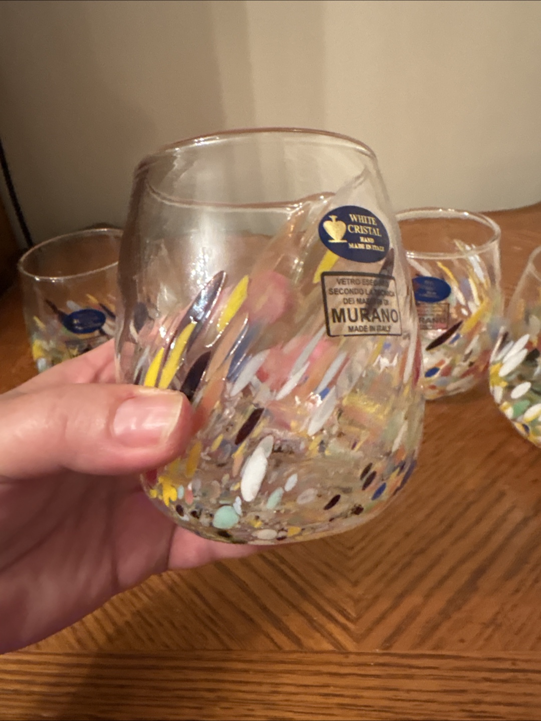 Murano White Cristal Hand Made in Italy Glasses (Set of 4) - photo 5