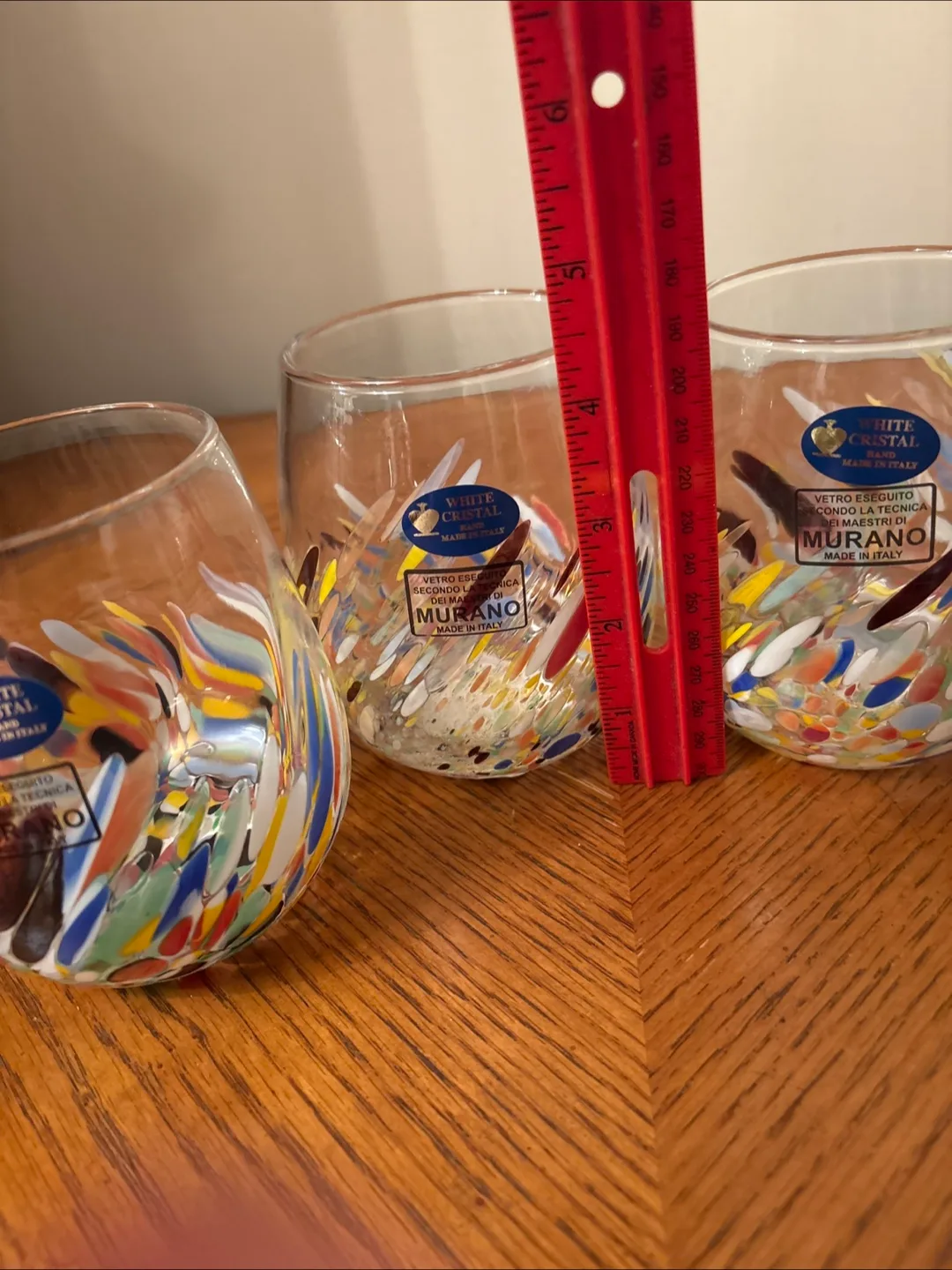 Murano White Cristal Hand Made in Italy Glasses (Set of 4) image indicator(2)