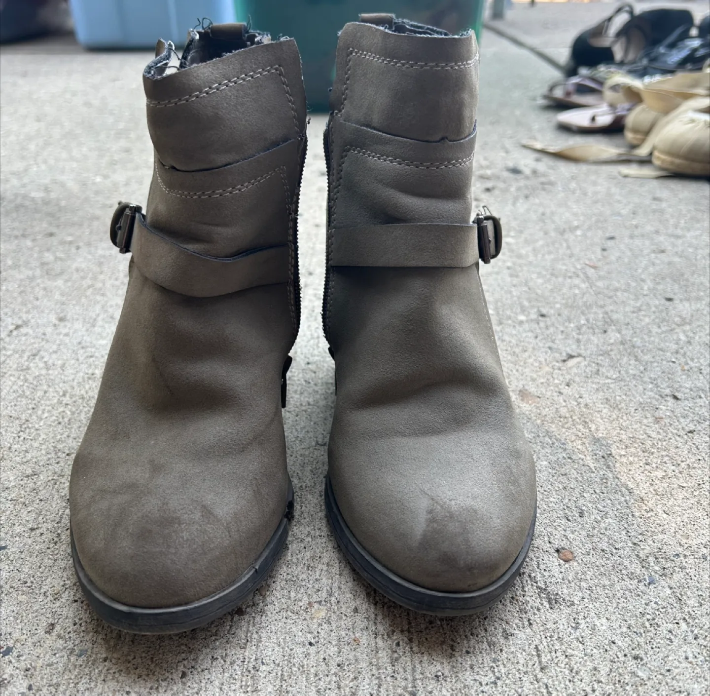 Grey Ankle Boots with Buckle Detail thumbnail