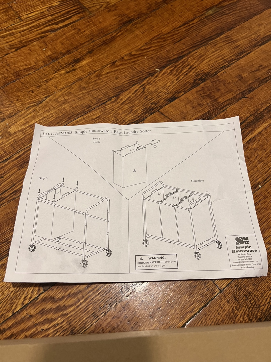 Simple Houseware 3-Bag Laundry Sorter - photo 2