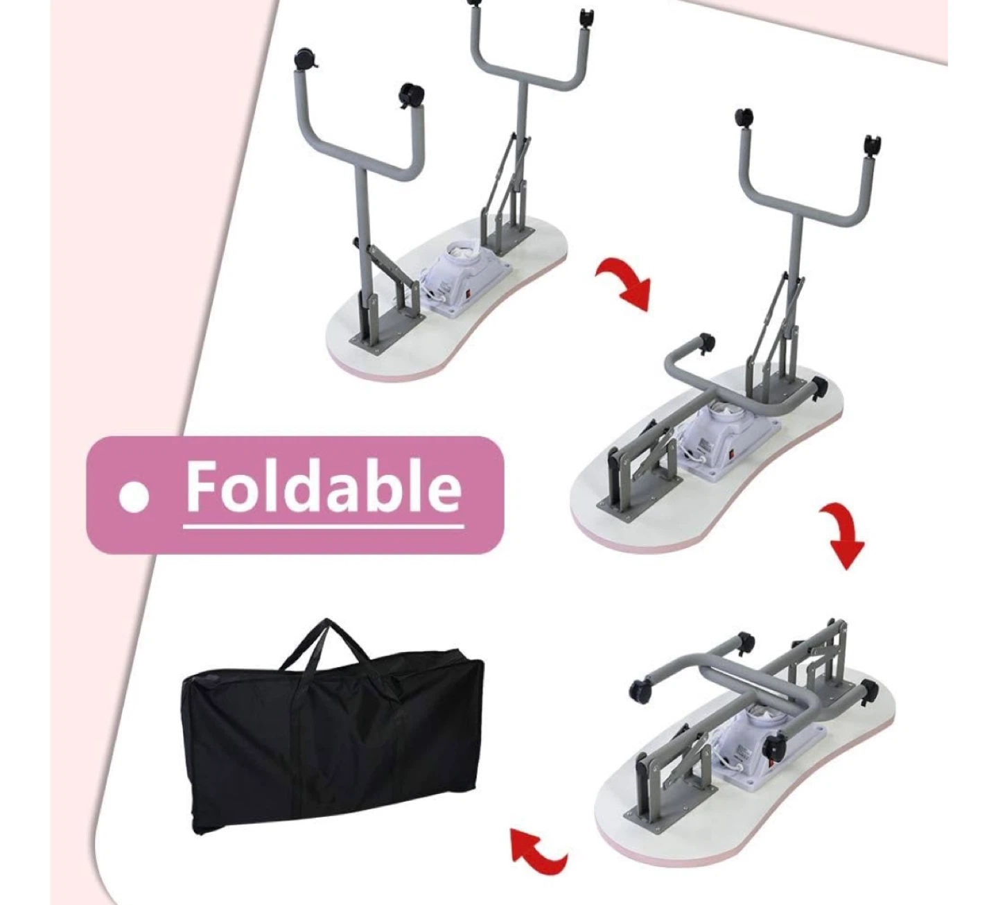 Portable Manicure Table Foldable Nail Desk - Pink 🥕 - photo 3