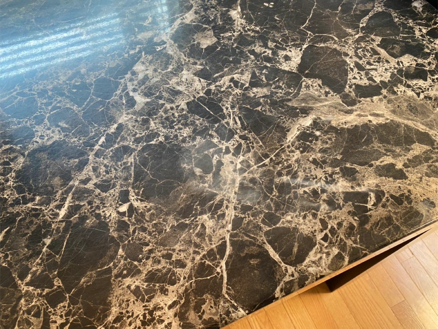 Dining Table with 4 Chairs - Black Marble - photo 3