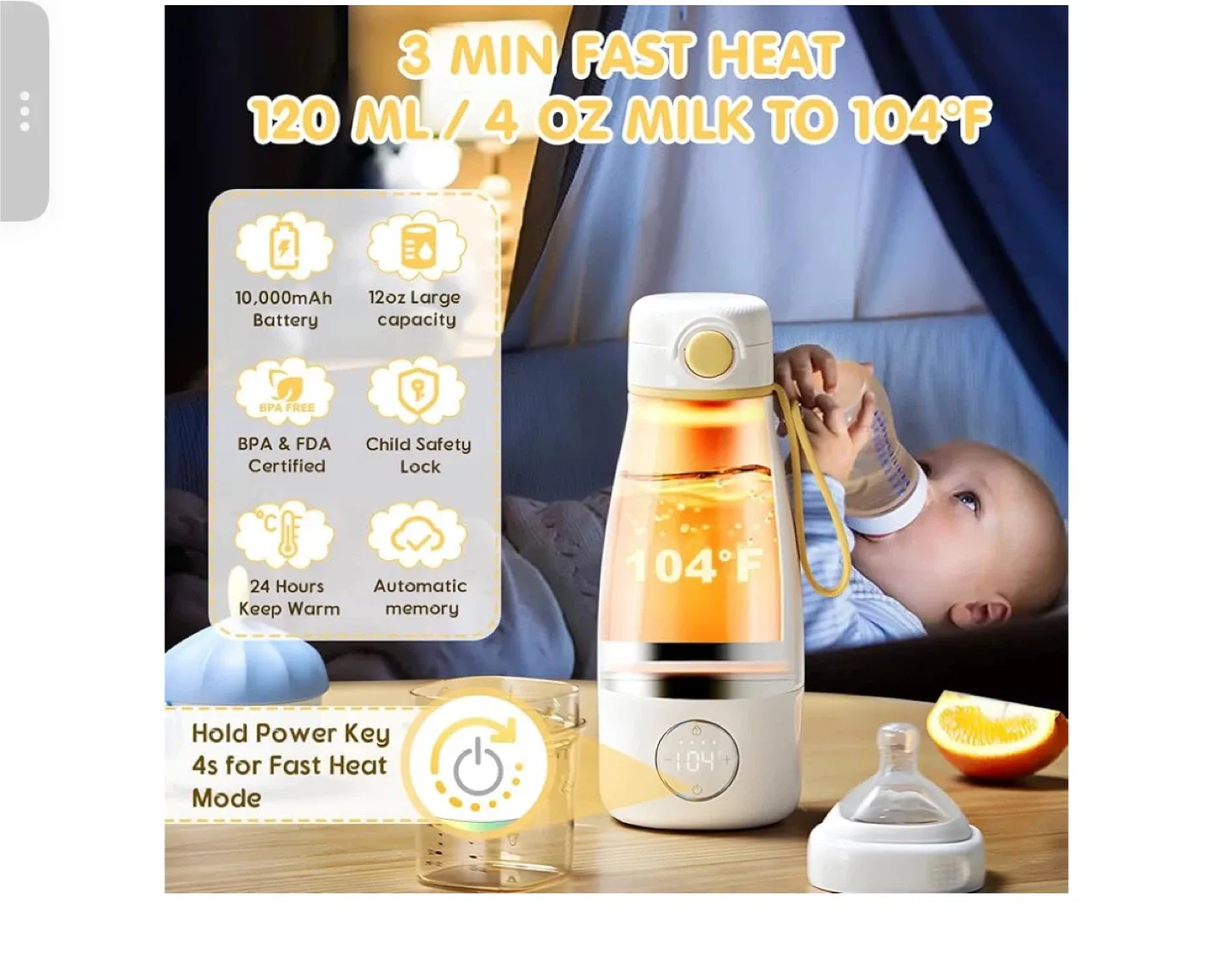 New IUIPI Portable Bottle Warmer 12 Oz image indicator(3)