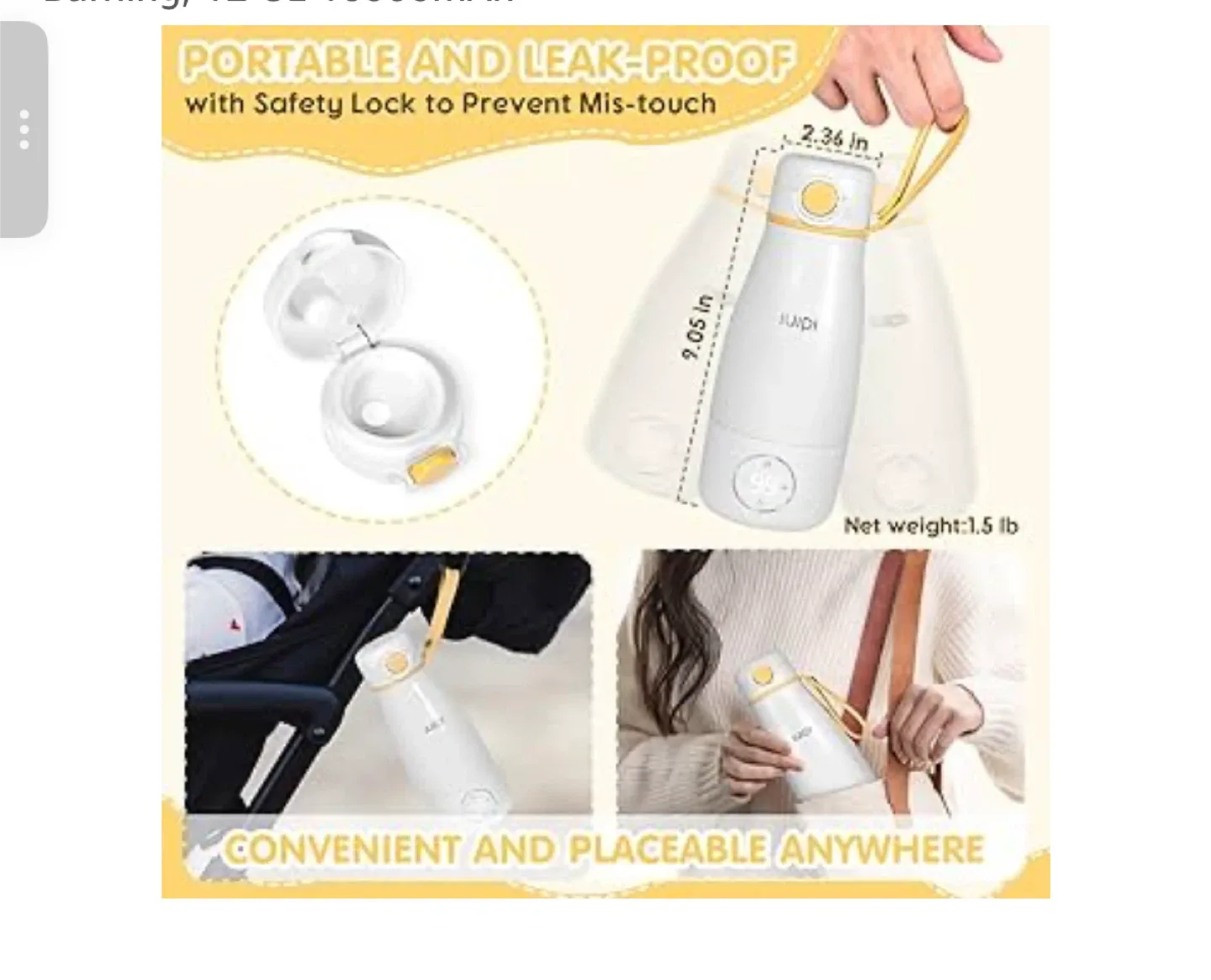 New IUIPI Portable Bottle Warmer 12 Oz image indicator(5)