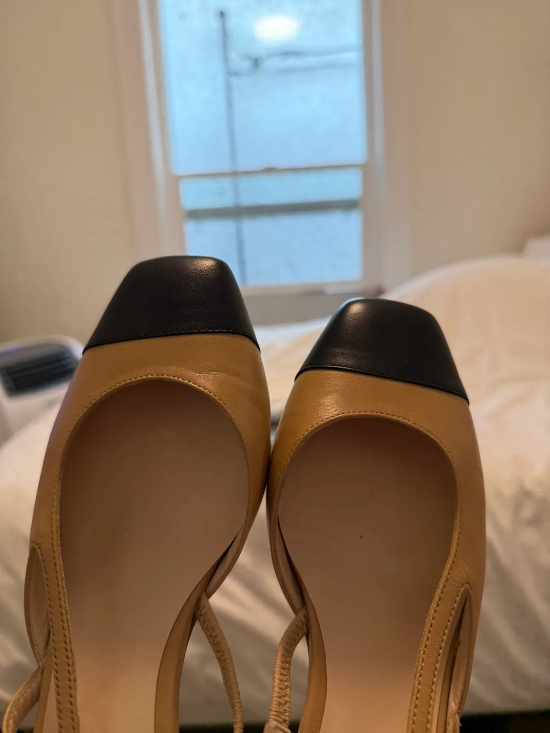 Browns Couture Beige & Black Slingback Heels image indicator(5)
