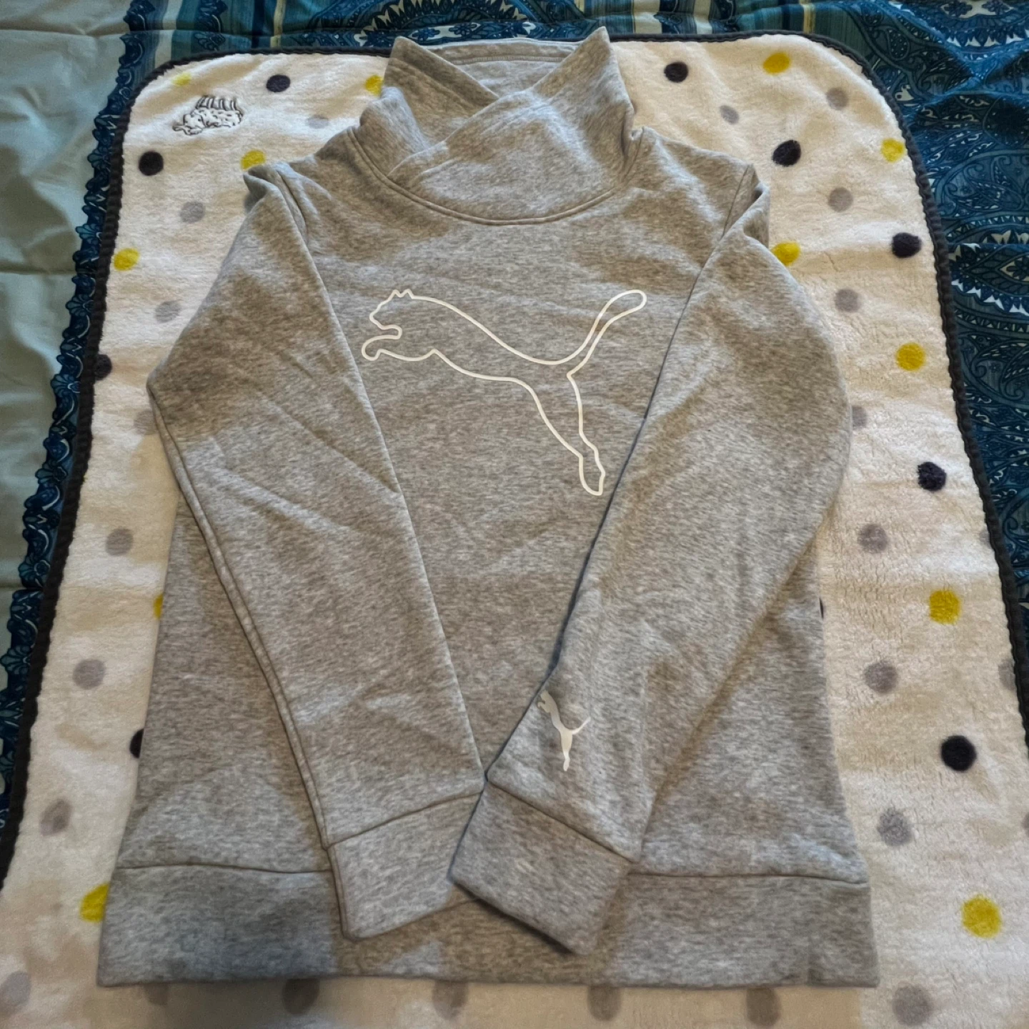 Puma Grey Funnel Neck Sweatshirt - Size M