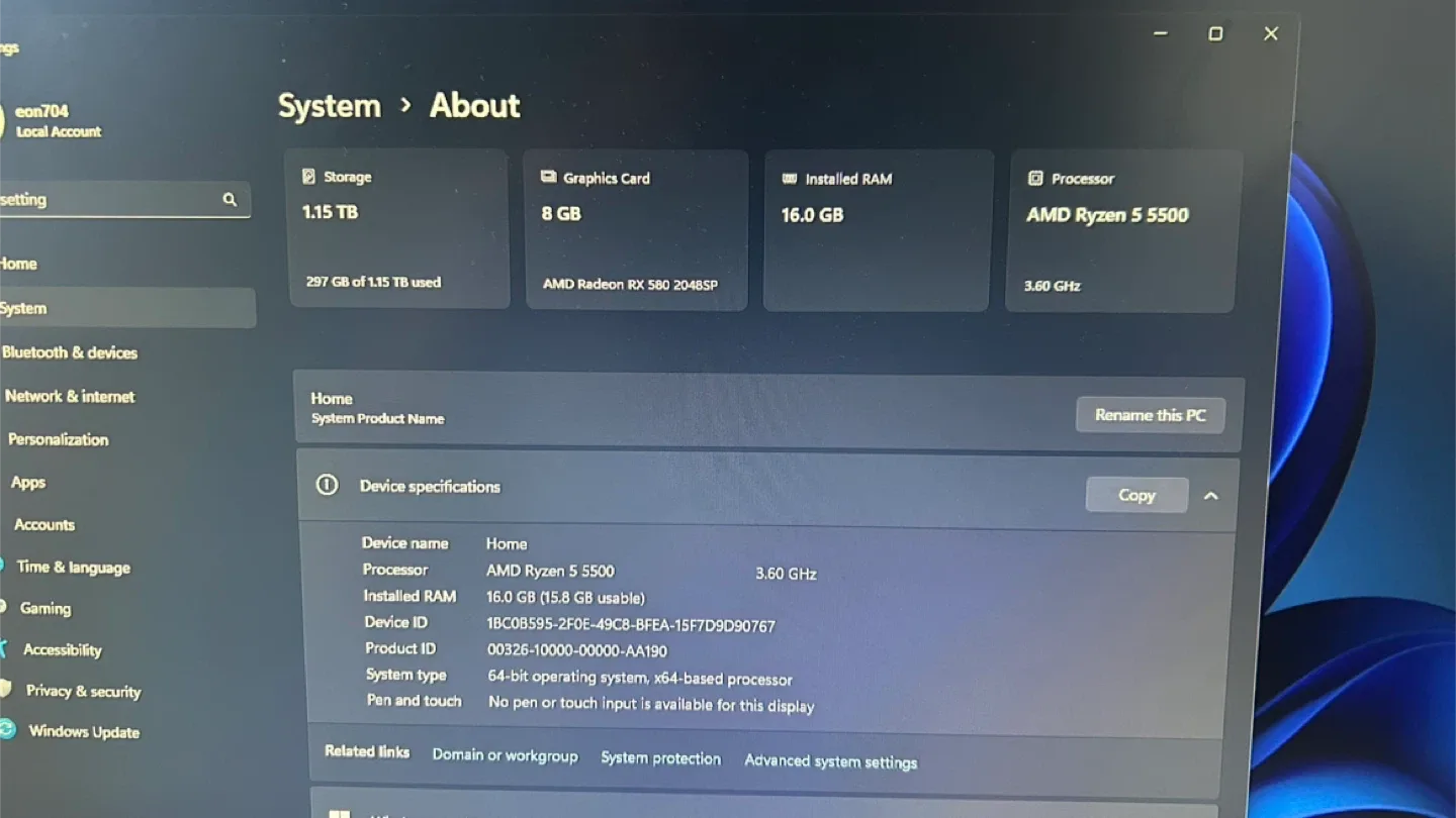 Gaming PC: Ryzen 5500 + RX580 image indicator(3)