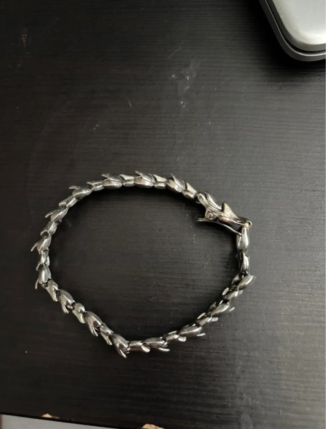 Silver Dragon Scale Bracelet