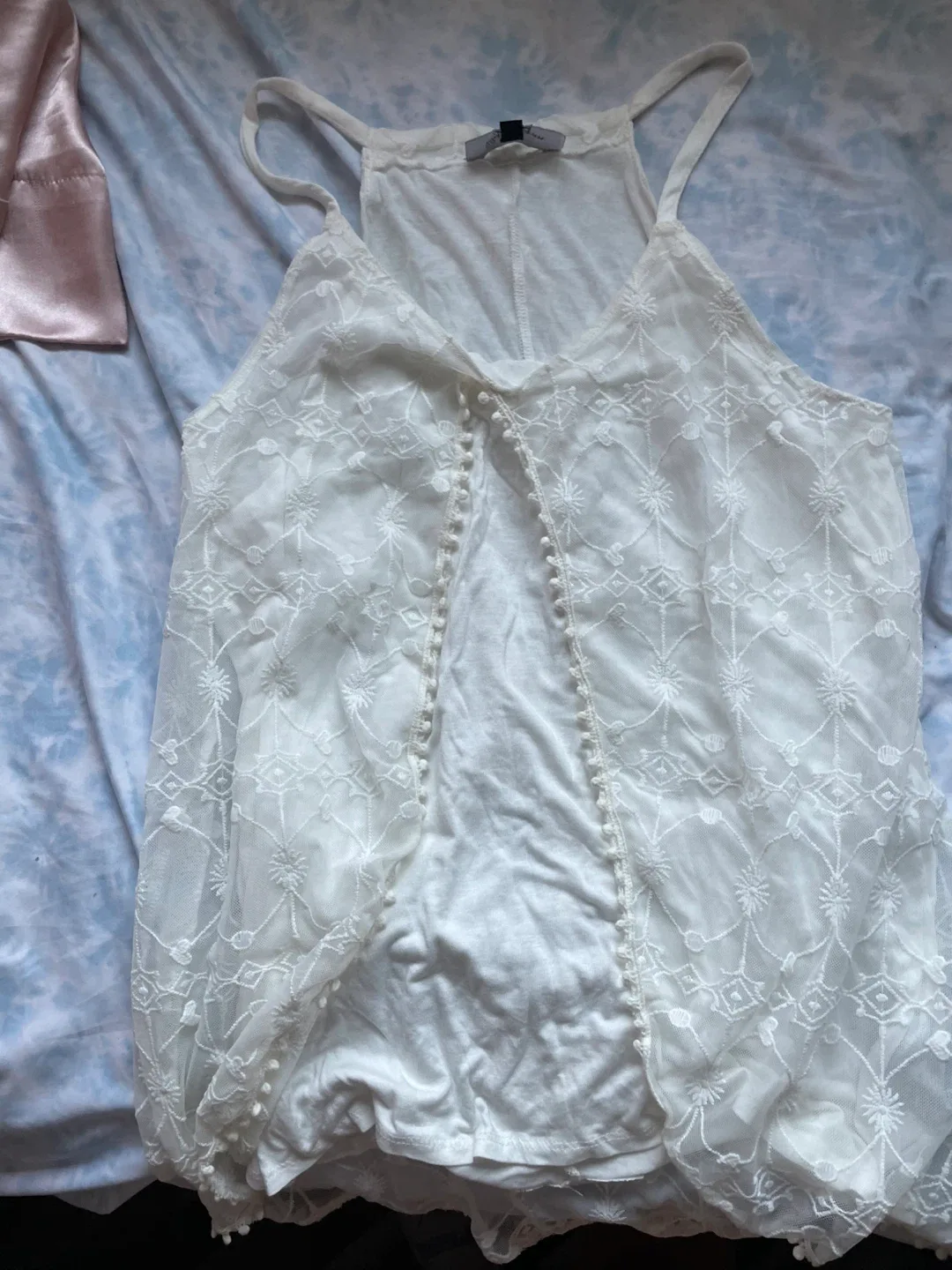 Lily Morgan White Lace Tank Top - Size L/G thumbnail