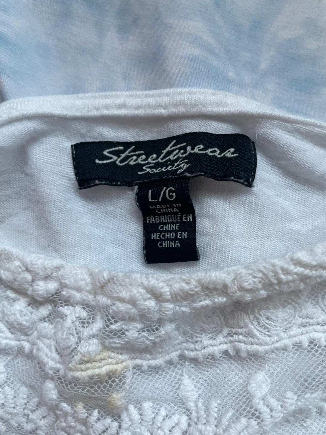 Streetwear Society White Lace Top - Size L image indicator(2)