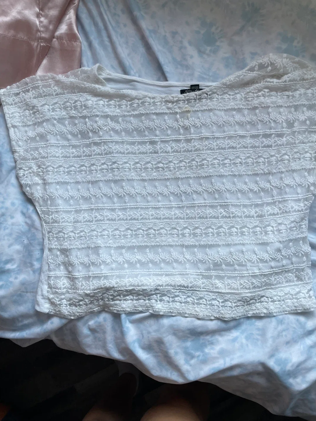 Streetwear Society White Lace Top - Size L thumbnail