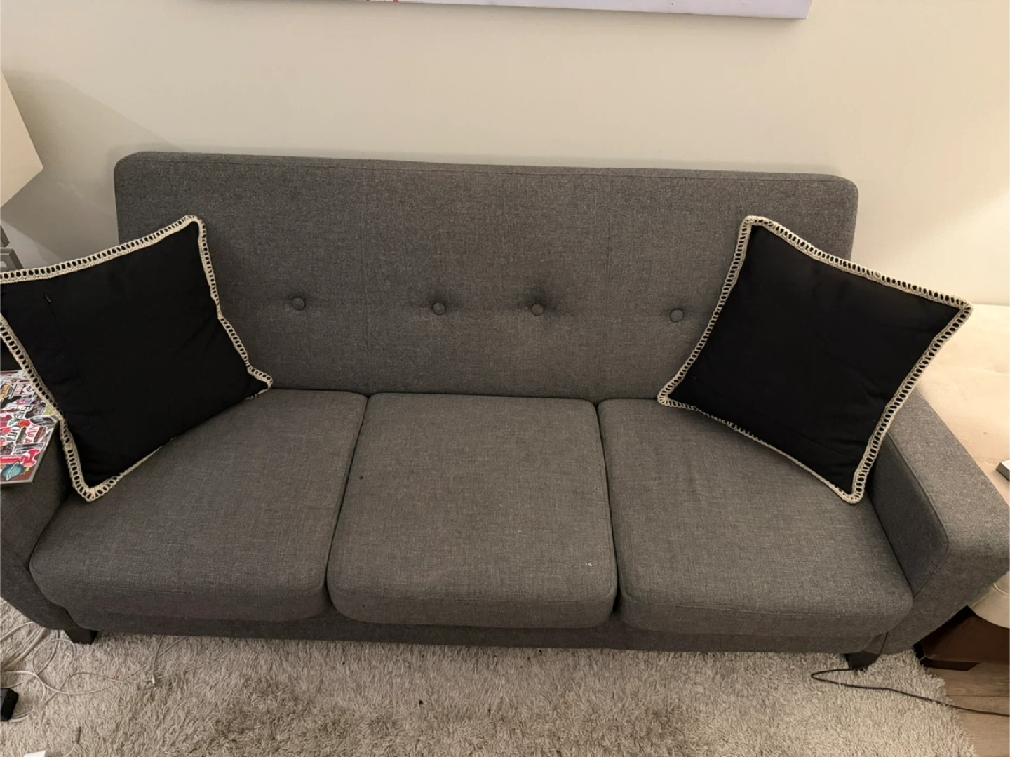 Grey 3-Seater Sofa - photo 2