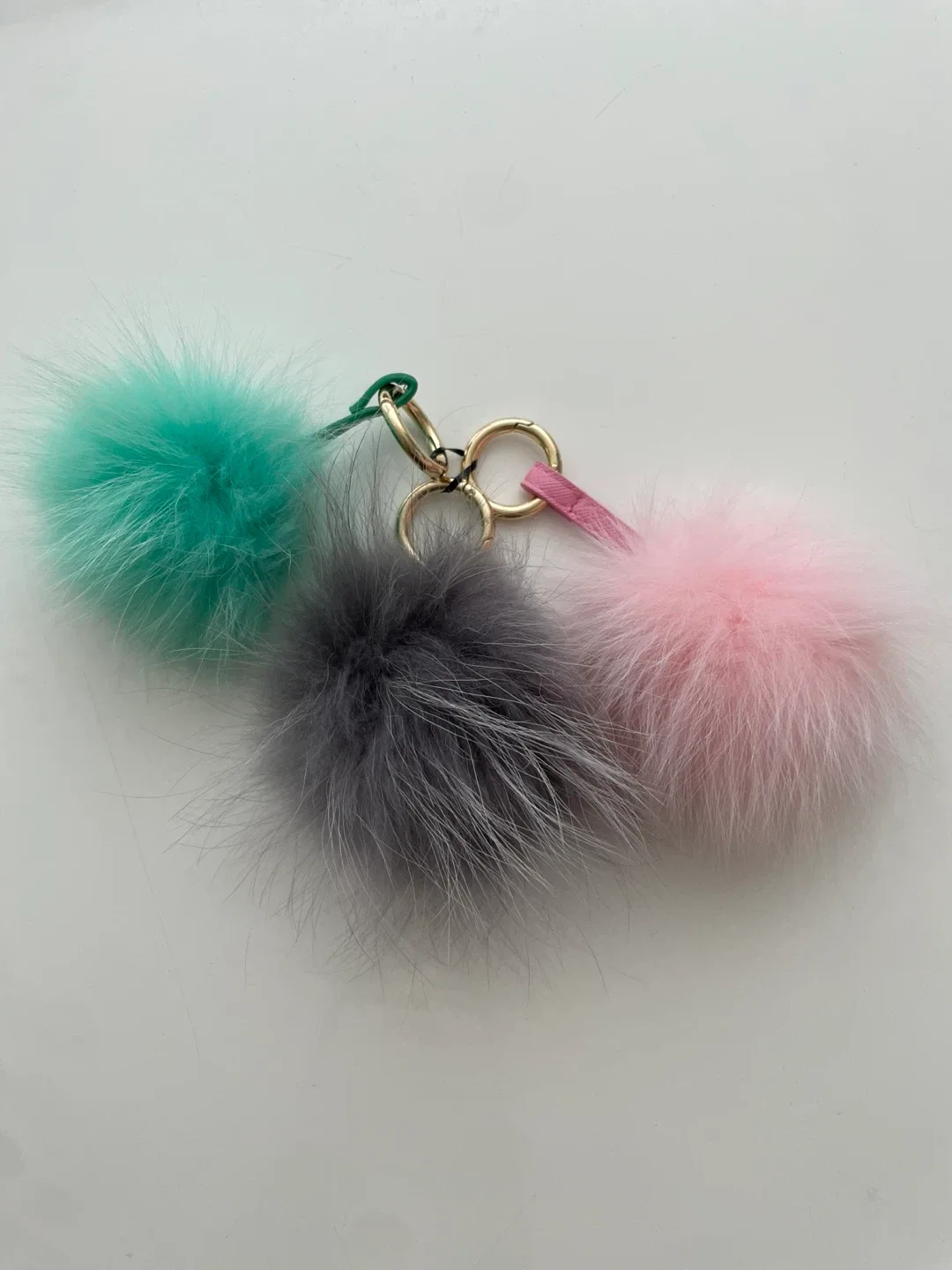Fluffy Pom Pom Keychains - Set of 3 thumbnail