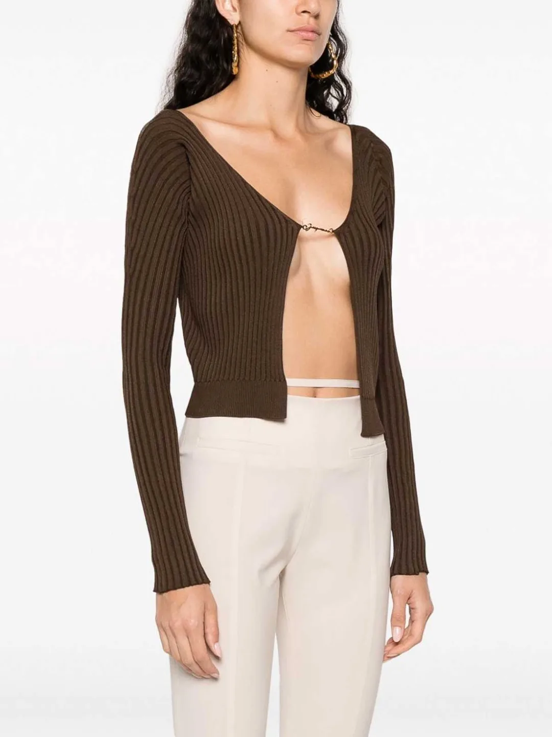 Authentic Jacquemus Brown Cardigan Size 36 thumbnail