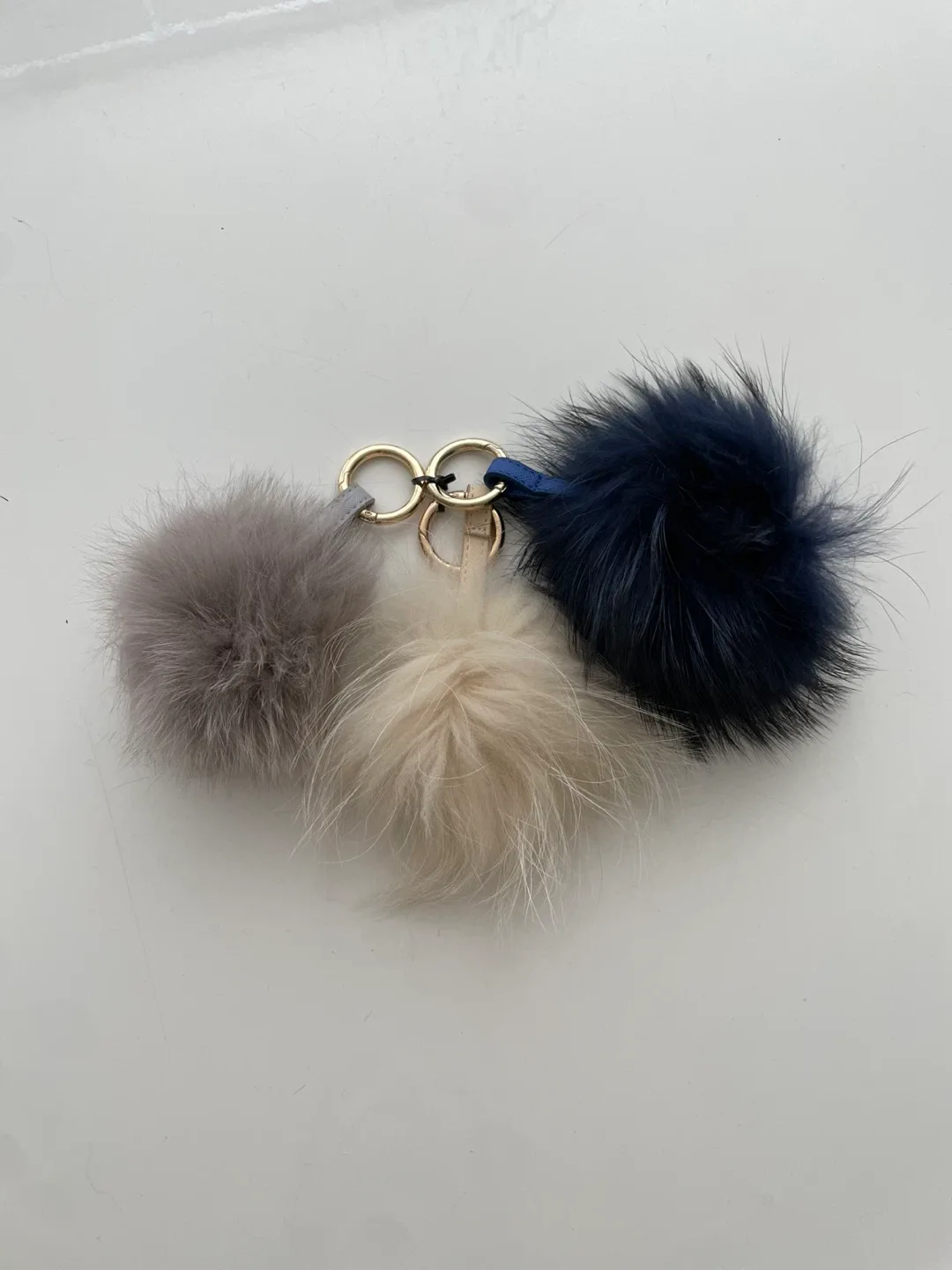 Fluffy Pom Pom Keychains - Set of 3 thumbnail