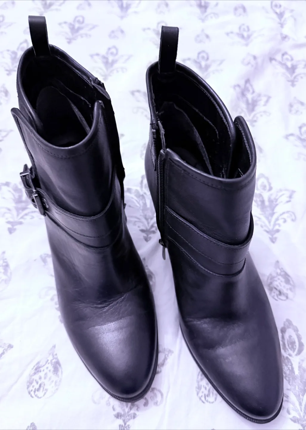 Franco Sarto Black Leather Ankle Boots image indicator(3)