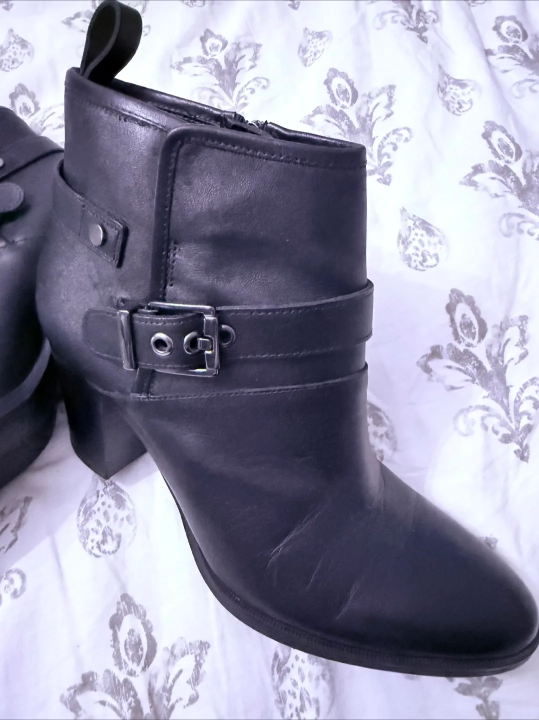 Franco Sarto Black Leather Ankle Boots image indicator(5)