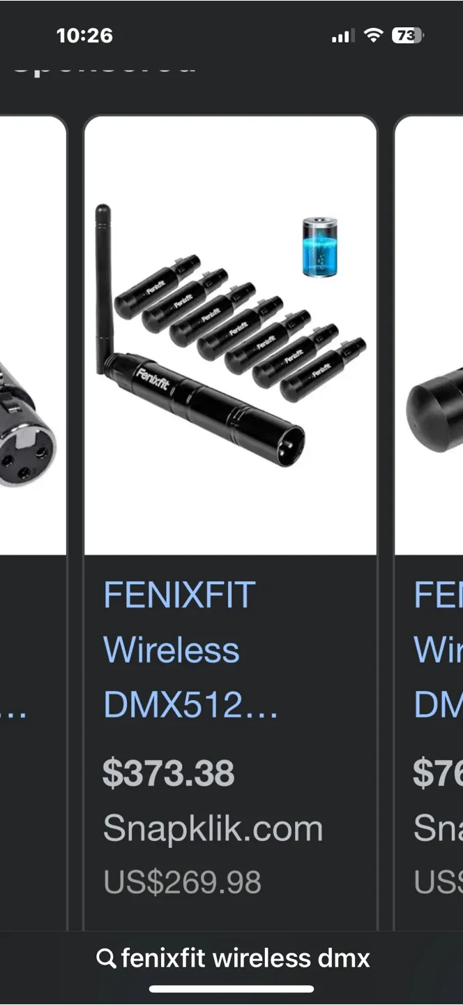 FenixFit Wireless DMX512  -  1x Transmitter and  7x Receiver thumbnail