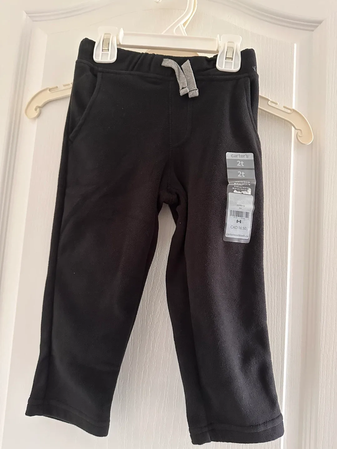 Brand new Carter's Boys Black Fleece Pants - Size 2T thumbnail