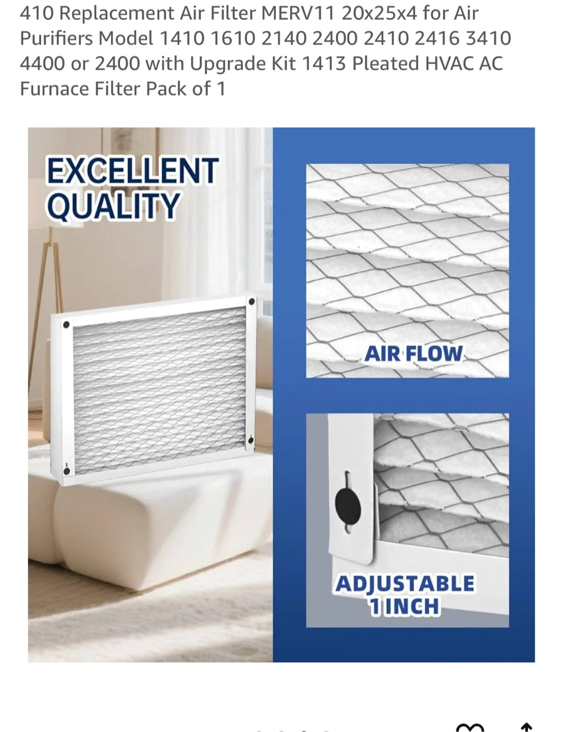 410 Replacement Air Filter MERV11 16x25x4 image indicator(8)