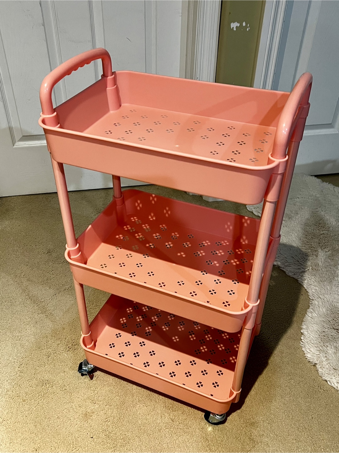 Pink 3-Tier Rolling Cart - photo 2