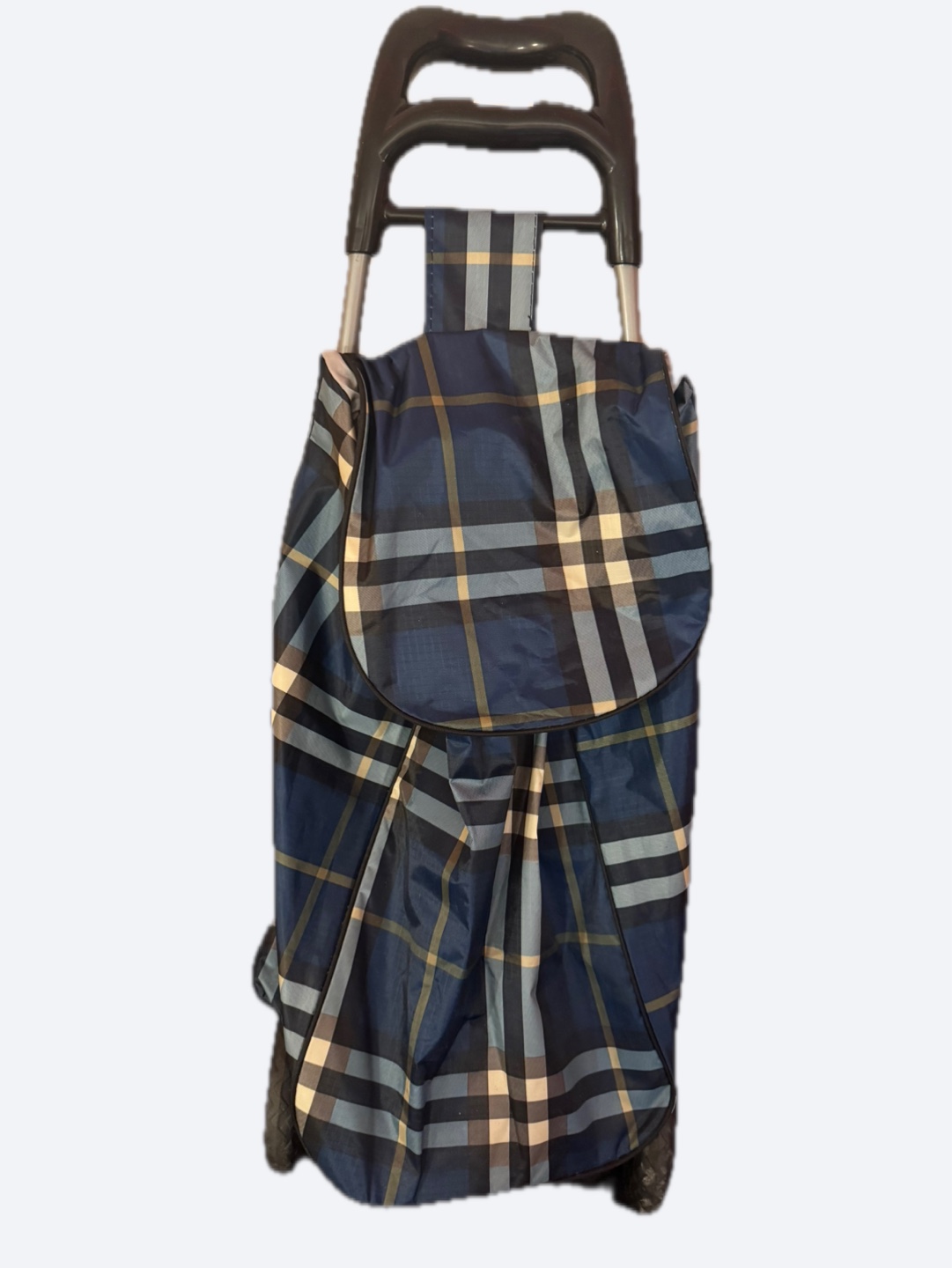 Plaid Rolling Shopping Cart - photo 2