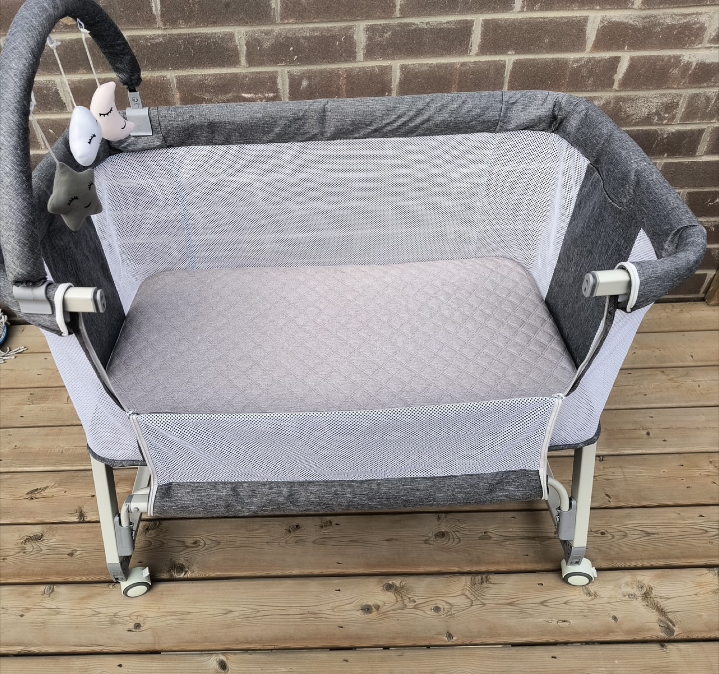 MEIGHYUN 3-in-1 Bedside Bassinet - Light Grey - photo 2