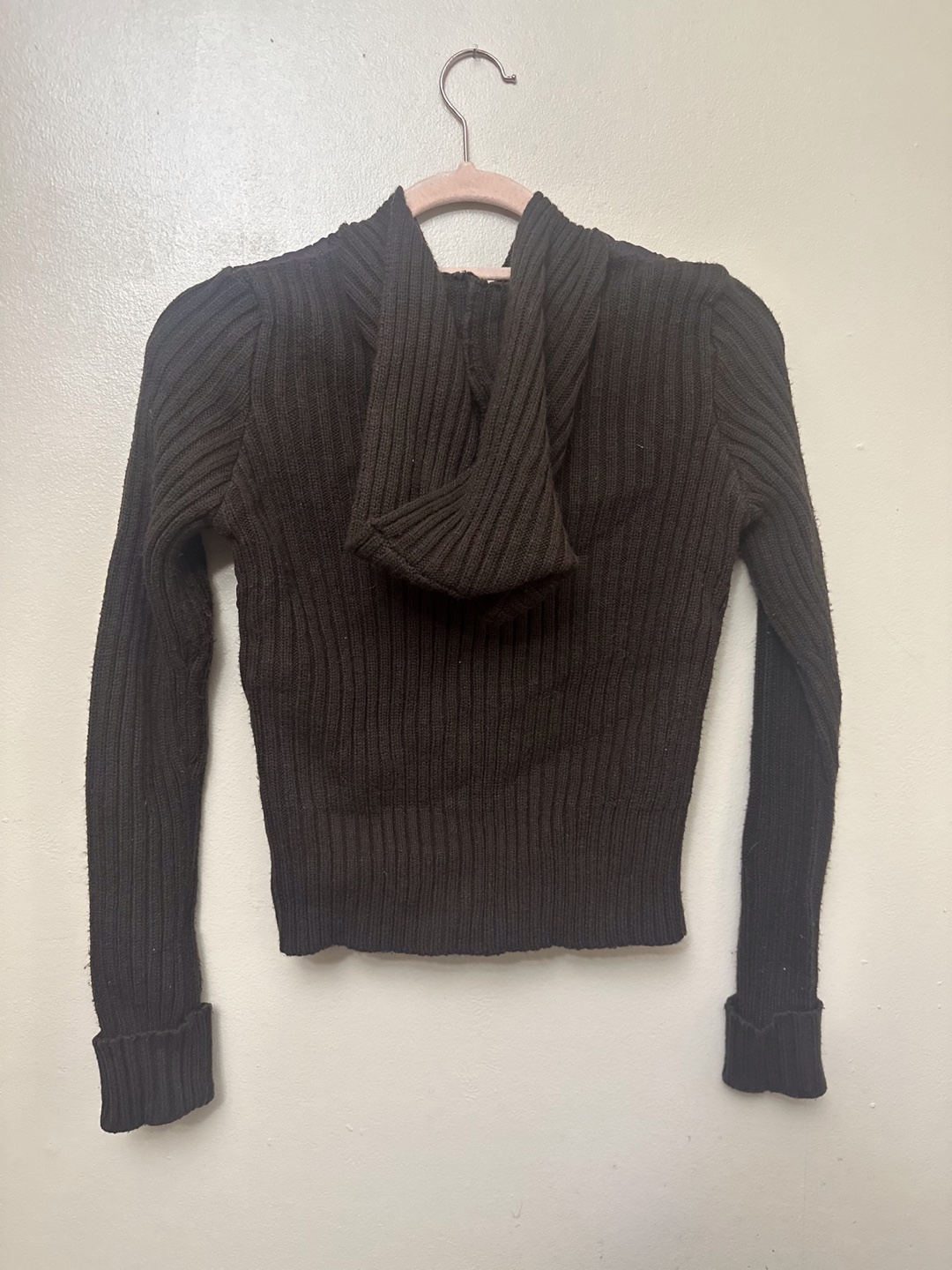 Vintage brown long sleeve sweater hoodie - photo 2