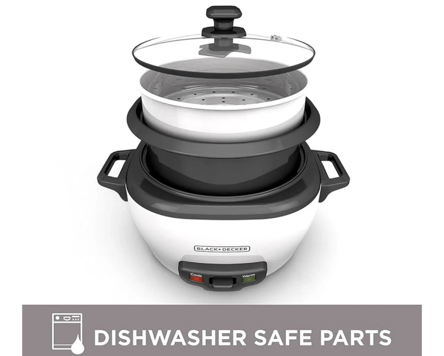 Black+Decker 6-Cup Rice Cooker & Steamer image indicator(5)