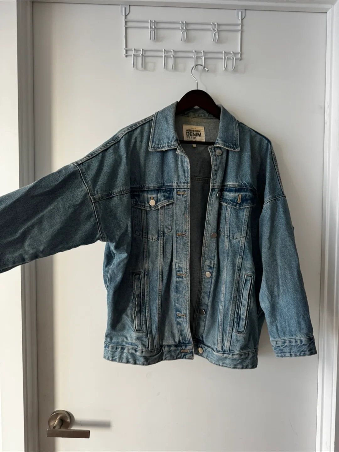 Oversized Zara TRF Authentic Denim Jean Jacket thumbnail