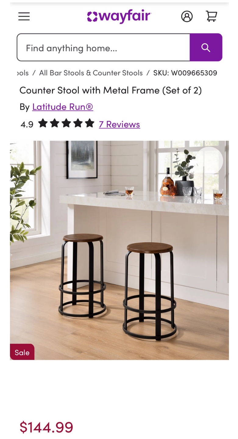New Set of 2 Counter Height Stools - photo 2