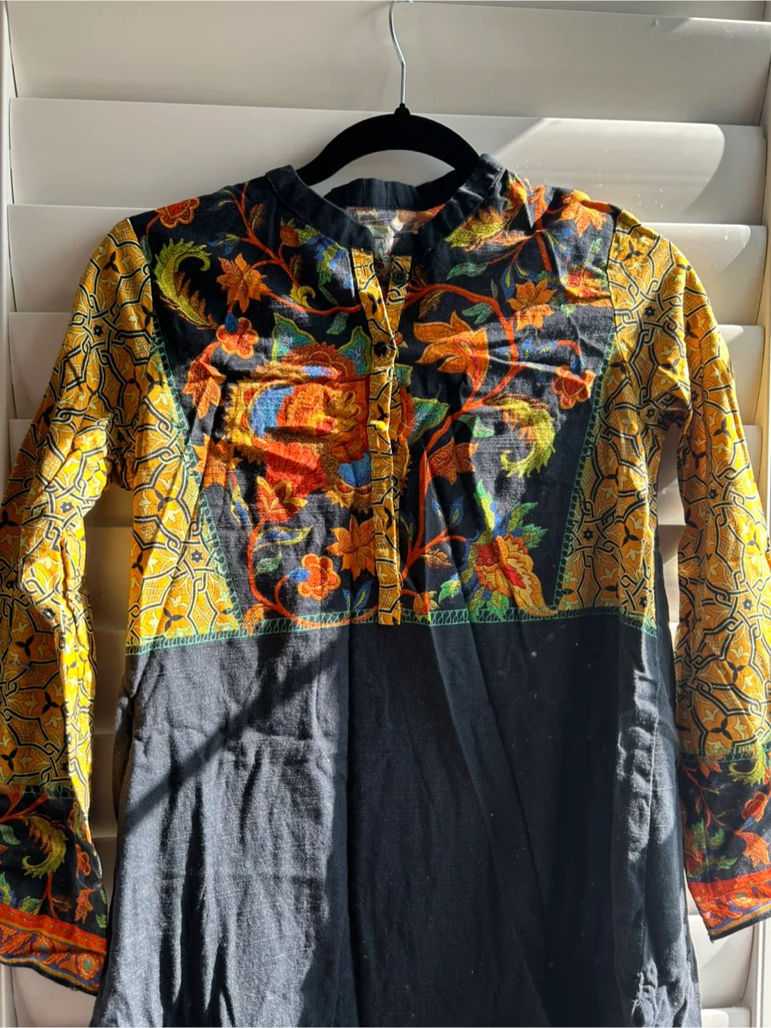 Floral Print Long Sleeve Tunic Dress thumbnail