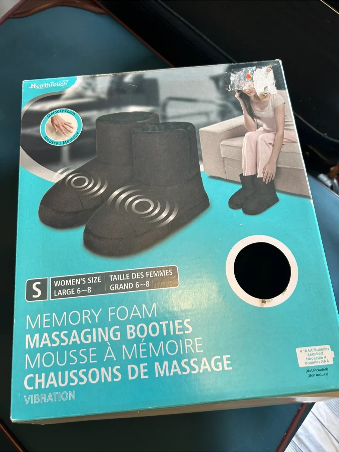 HealthTouch Memory Foam Massaging Booties - Size S (6-8) thumbnail
