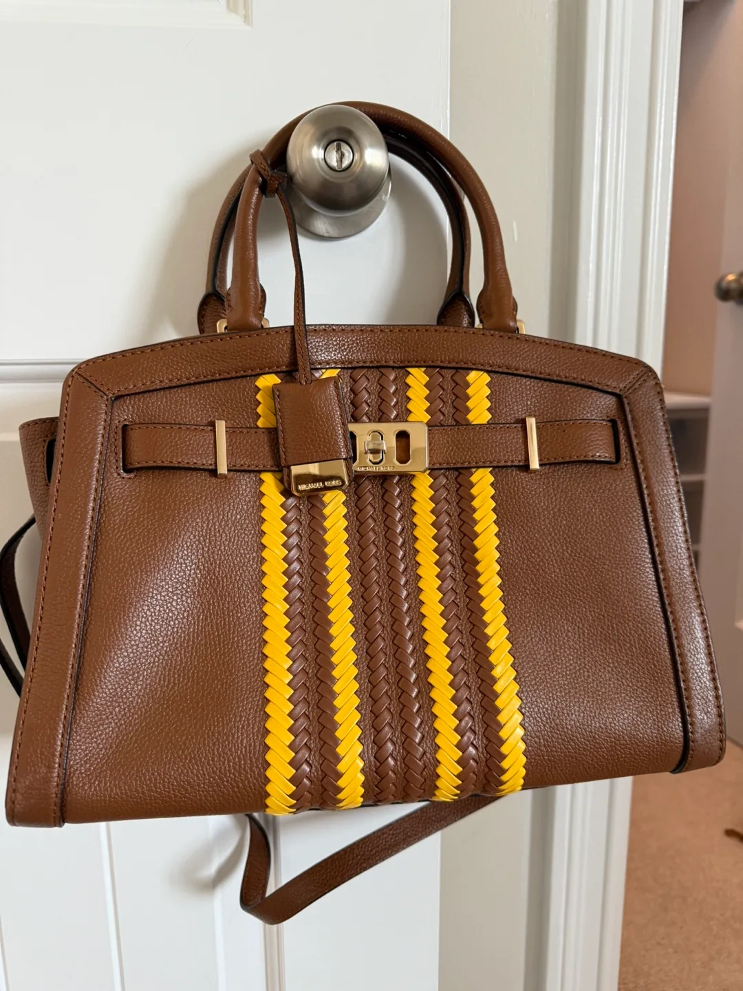 Michael Kors Brown Leather Satchel thumbnail