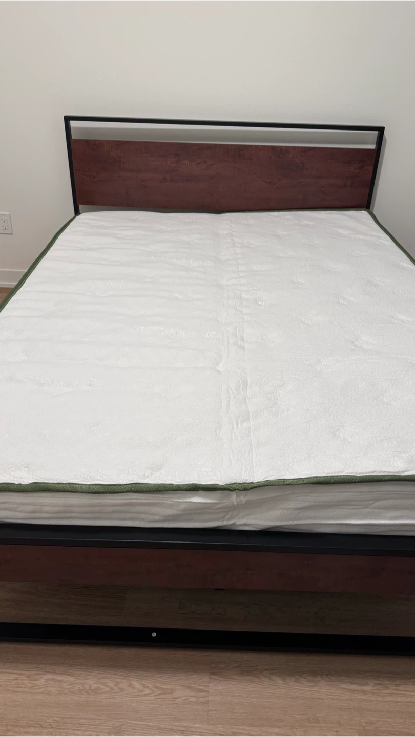 Queen Size Bed Frame - Black & Mahogany