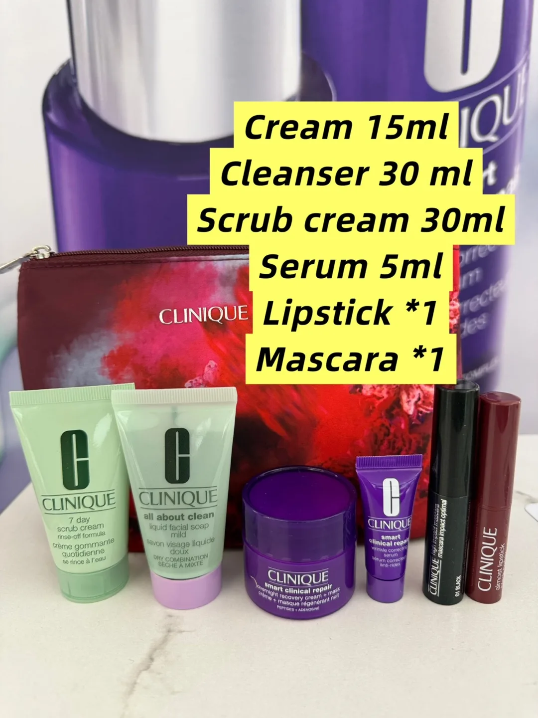 Clinique Skincare Set with Makeup Bag image indicator(2)