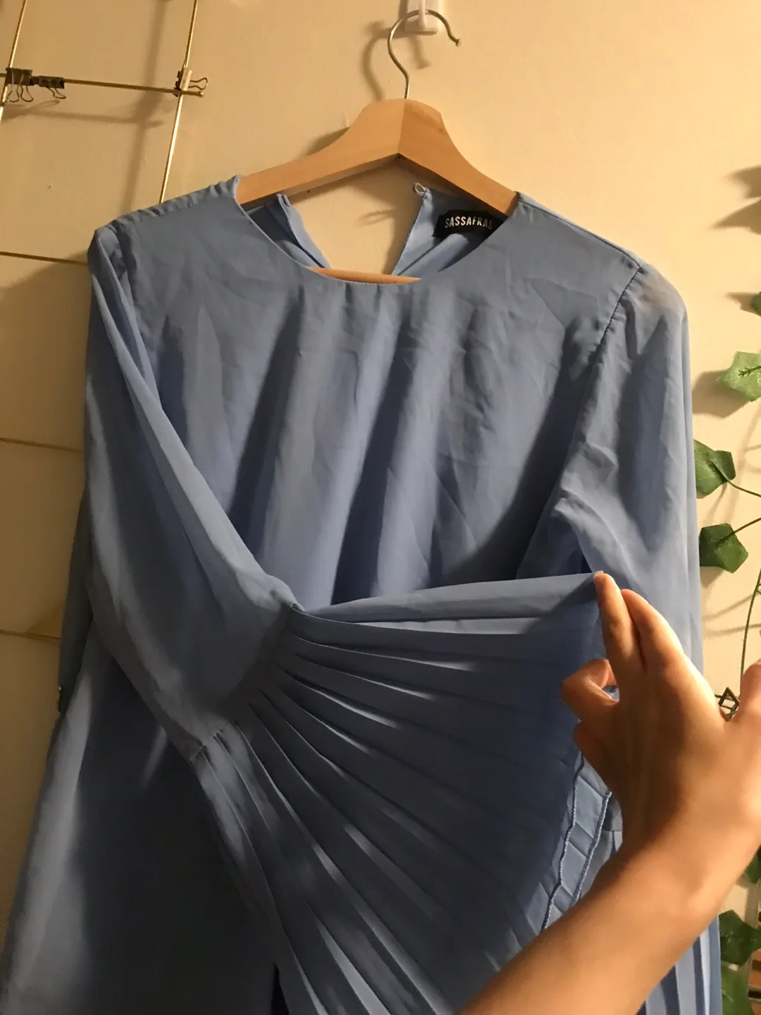 Bassaka Blue Pleated Sleeve Blouse thumbnail