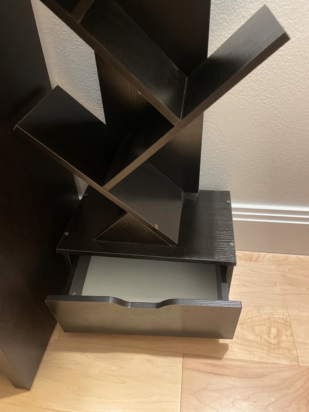 Dark Brown Tree Bookshelf with Drawer - photo 2