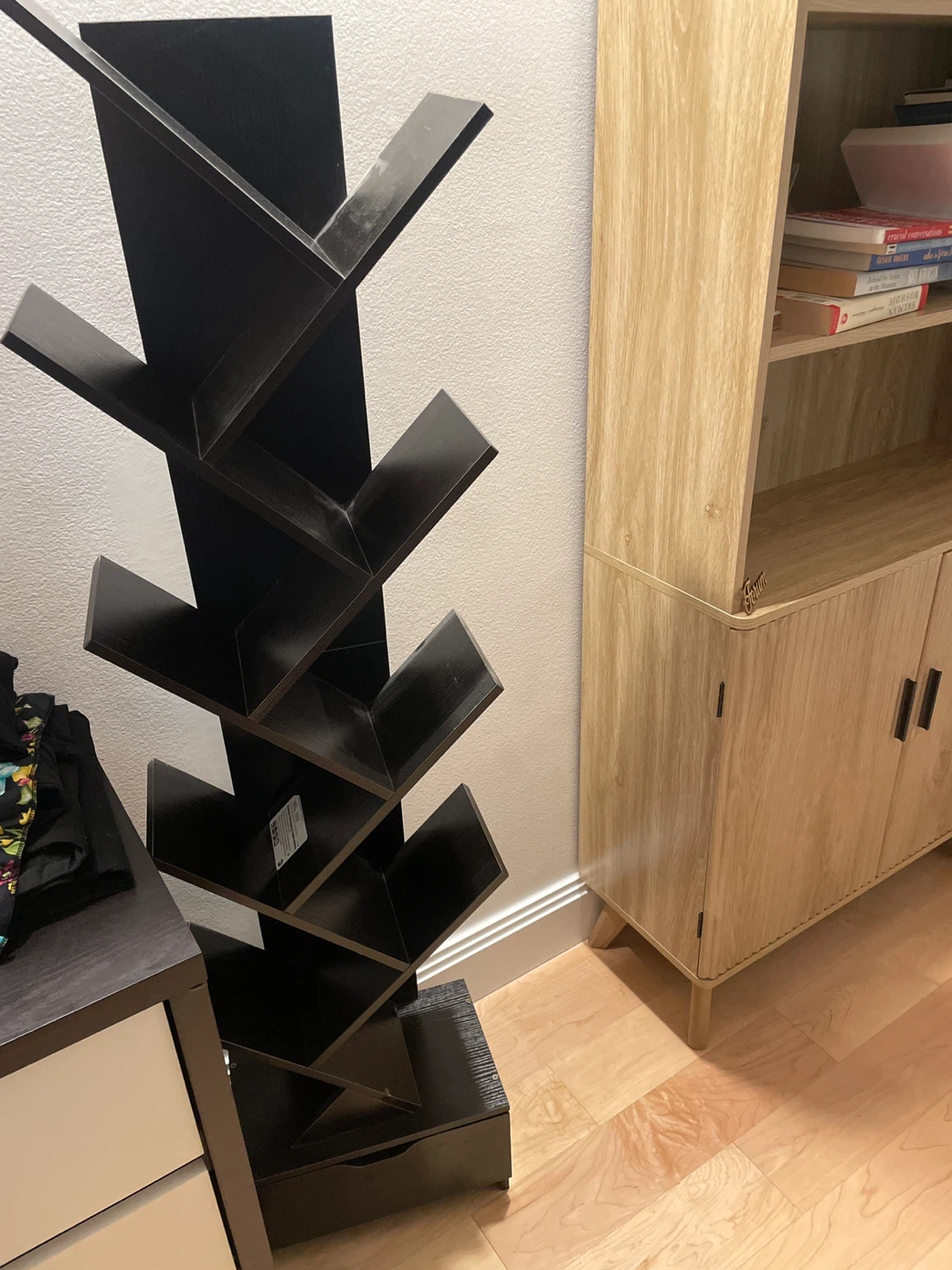 Dark Brown Tree Bookshelf with Drawer - photo 3