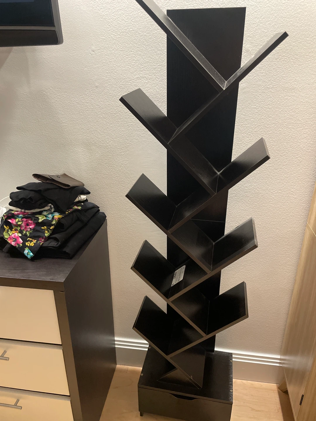 Dark Brown Tree Bookshelf with Drawer - photo 5