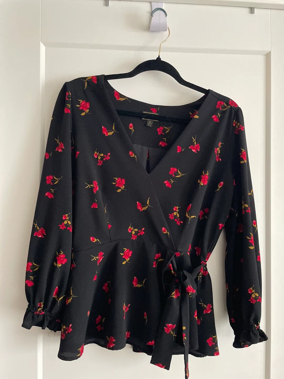 OLM Floral Wrap Blouse - Size M thumbnail