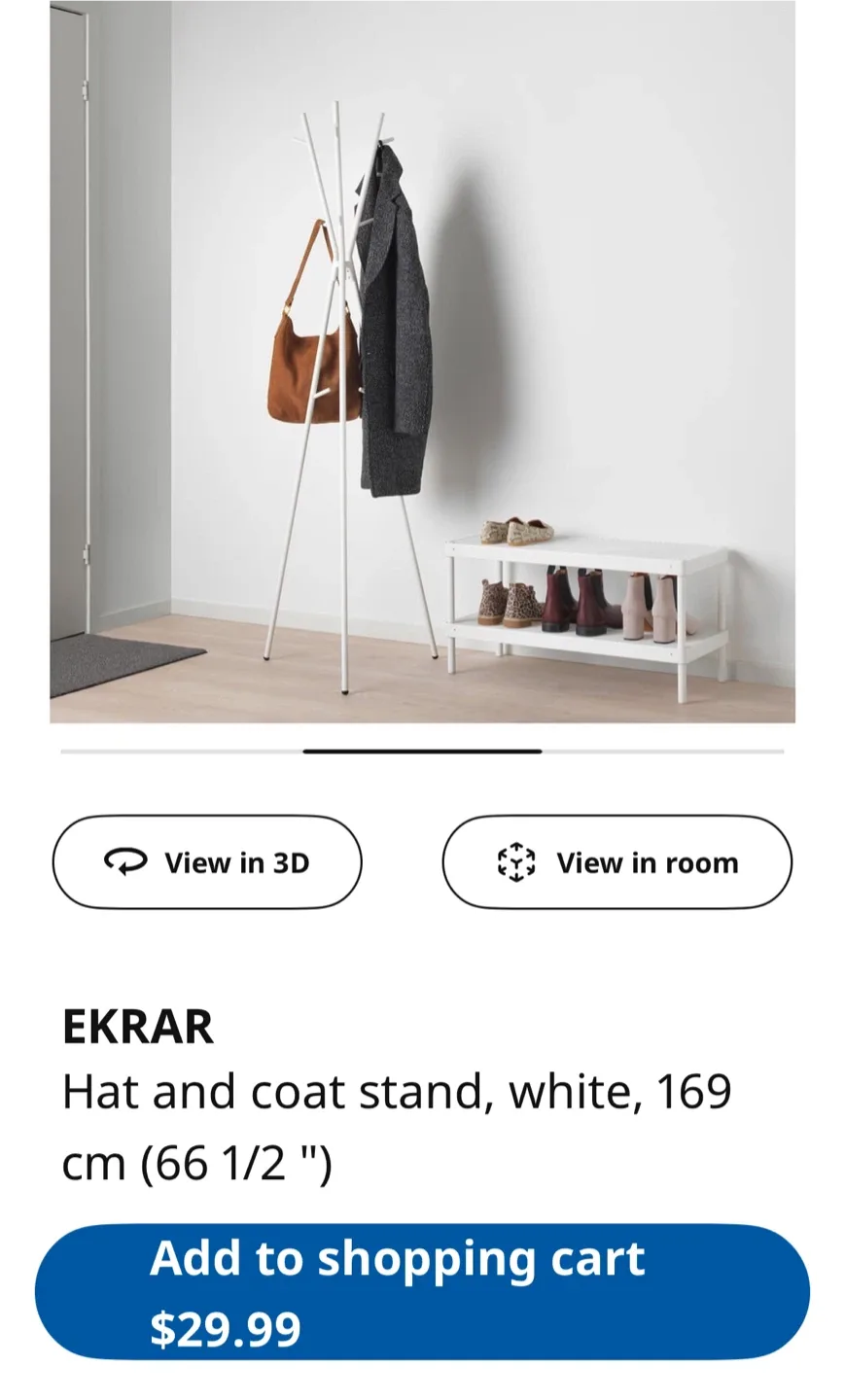 ***Read before contacting-- Silver Coat Stand thumbnail
